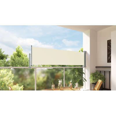 Patio Retractable Side Awning 31.5"x118.1" Cream