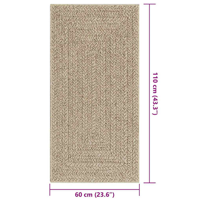 Roshane Solid Colour Indoor / Outdoor Area Rug, Rectangle 60 x 110 cm