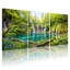 Ensemble de 3 tableaux sur toile représentant un paysage de cascade en forêt, parfaits pour la décoration du salon et de la chambre.-843084814