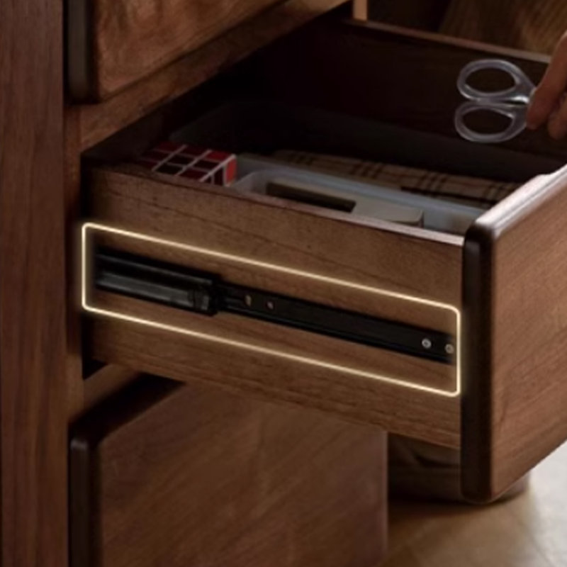 Bureau d'étude moderne en noyer avec tiroirs