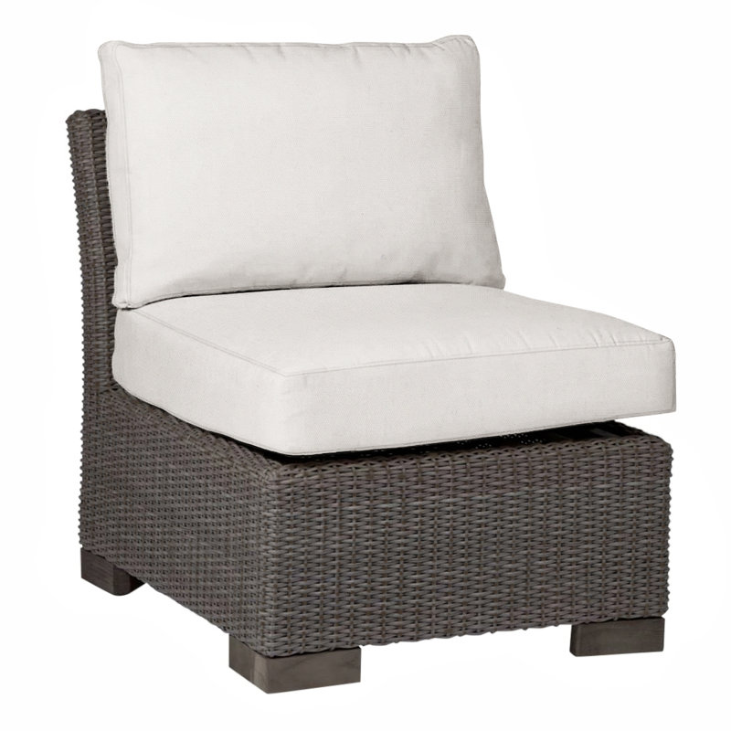 Fauteuil de chambre Club Woven N-Dura, Welt, Blanc naturel, Noyer noir