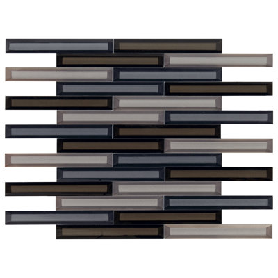 Carreau de mosaïque en verre 1 "x 6" Itona Tile (ensemble de 10) (9,80 pieds carrés par carton)