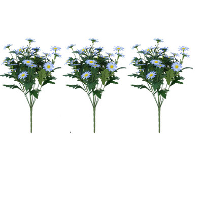 3 bouquets de marguerites artificielles fleurs de soie artificielle pour la décoration de mariage à la maison pour les bouquets de mariage bricolage arrangements floraux décorations de fête centres de table décorations (vase non inclus)