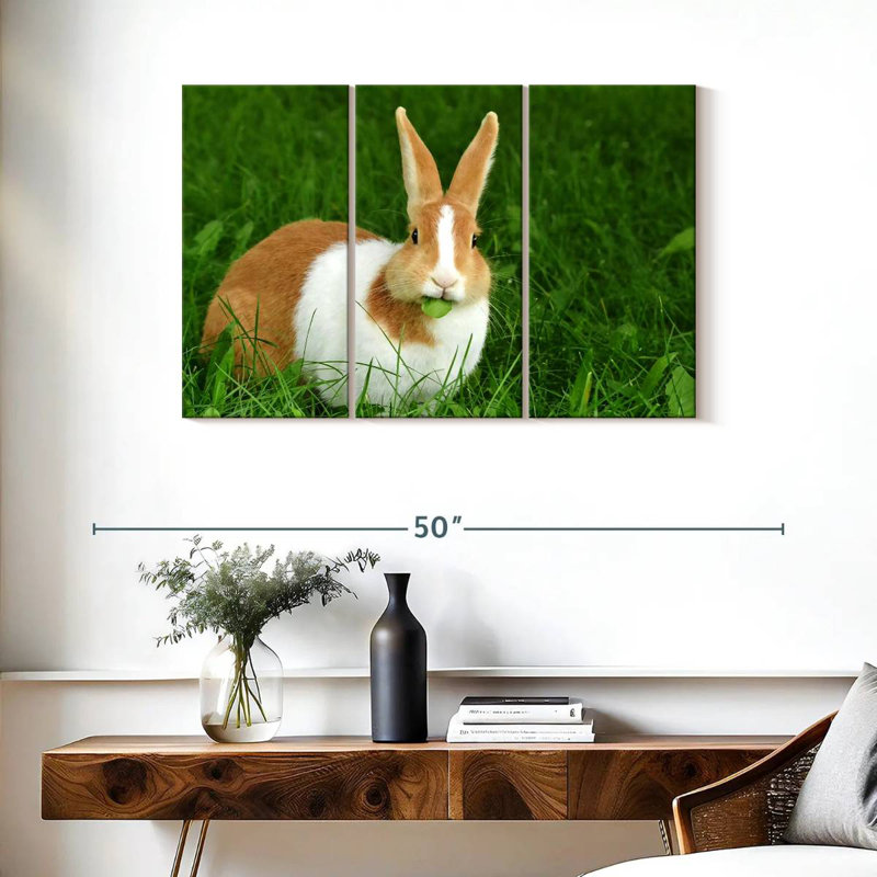 Rabbit Eating Leaf, 24" H x 38" W