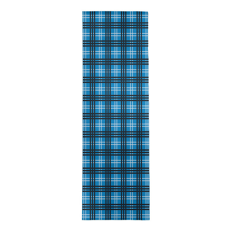 Tapis à carreaux bleu, Tapis de couloir 2 pi 6 po x 8 pi