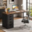 Bureau d'ordinateur 47 po avec 5 tiroirs et armoire réversible, bureau rustique et personnel avec rangement, table d'écriture moderne pour petits espaces