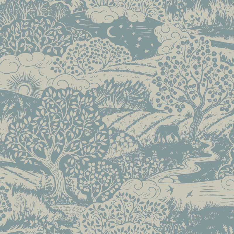 Boråstapeter Solängen Wallpaper, Blue