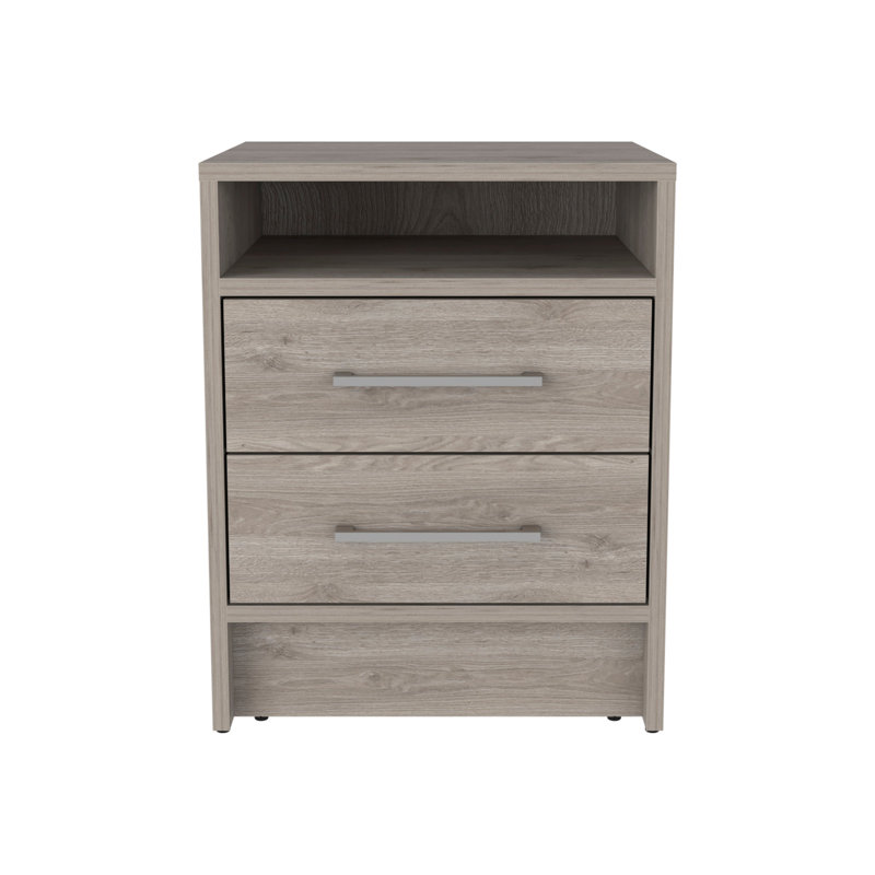 Alex-Jay 40cm W Manufactured Wood Bedside Table, Light Grey