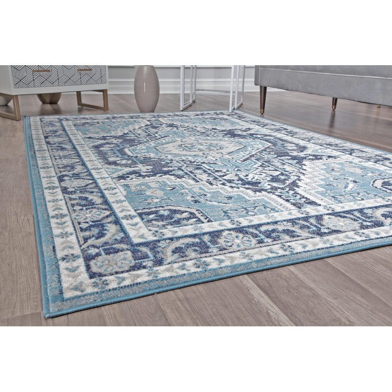 Tapis bleu Freya, Rectangle 8 pi x 10 pi