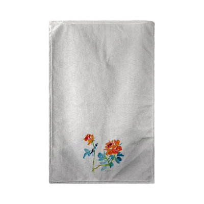 Serviette de thé oiseau et roses