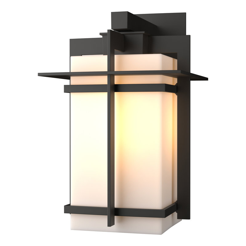 Grande applique extérieure Tourou Downlight - verre opale, Bronze huilé bord de mer