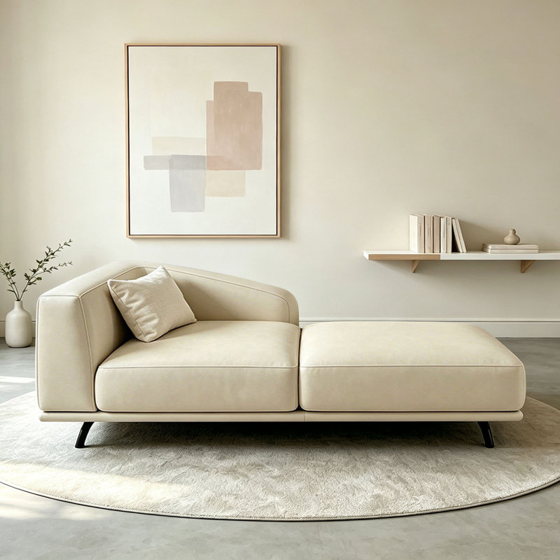 Chaise longue d'intérieur simple en similicuir