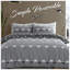Cotton Blend Striped Duvet Cover with Pillowcases-672129370