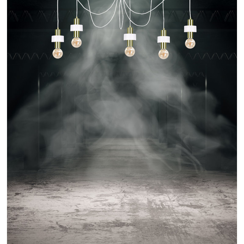 Bernda 5 - Light Cluster Pendant, White/Gold