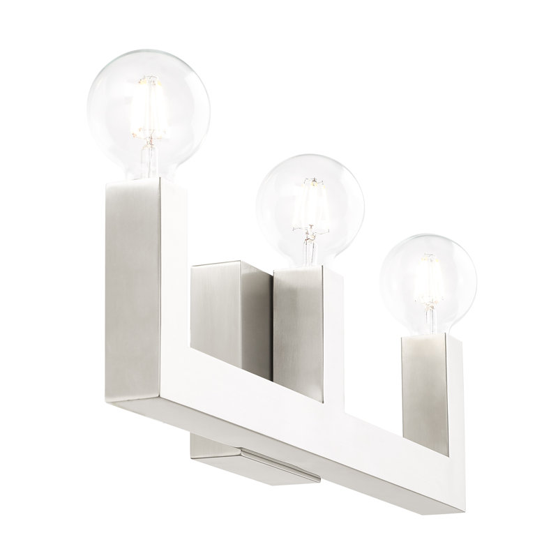 Éclairage pour meuble-lavabo à 3 lumières à intensité variable Zacari, Nickel brossé