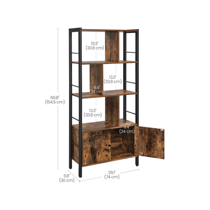 154.5 cm H x 74 cm W Steel Bookcase
