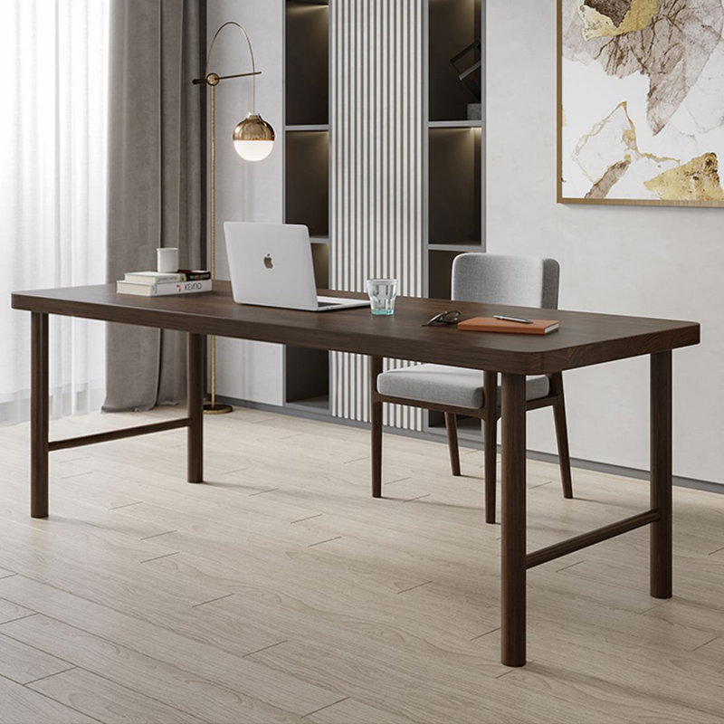 Bureau d'écriture rectangulaire en bois massif brun noisette, H 29,53 po x l 70,87 po x P 23,62 po