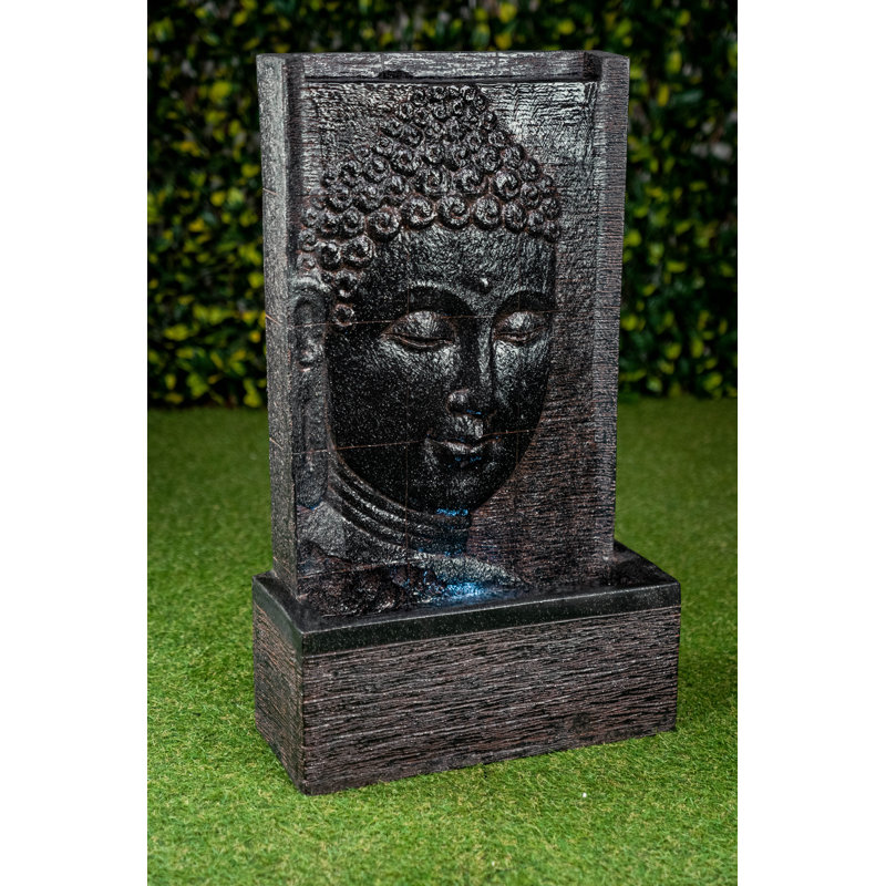 Fontaine murale Bouddha en résine avec lumière