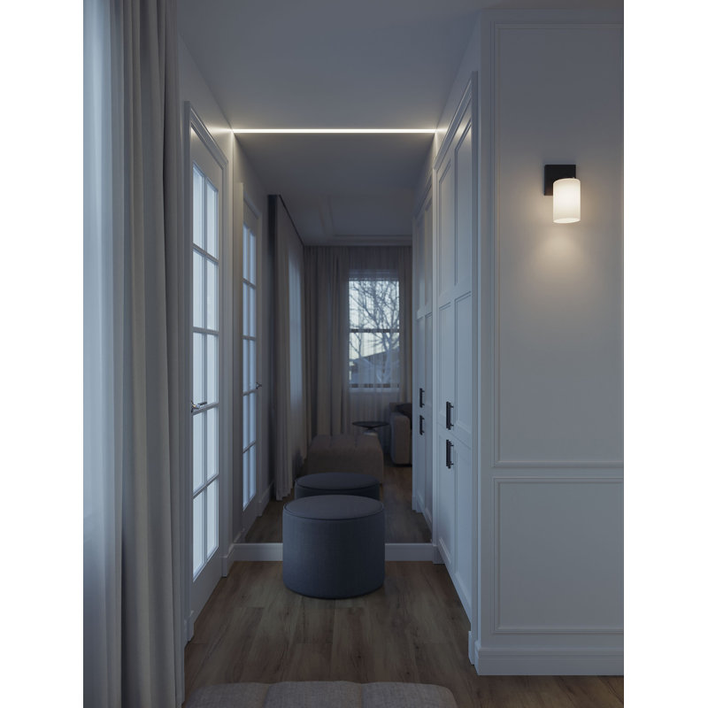 Madrina 1-Light Sconce - Clear Glass Shade, Black