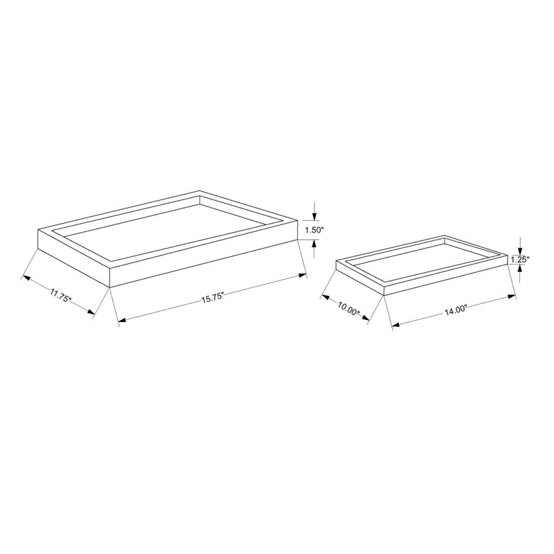 Almeer Wood and Bone Inlay Decorative Trays