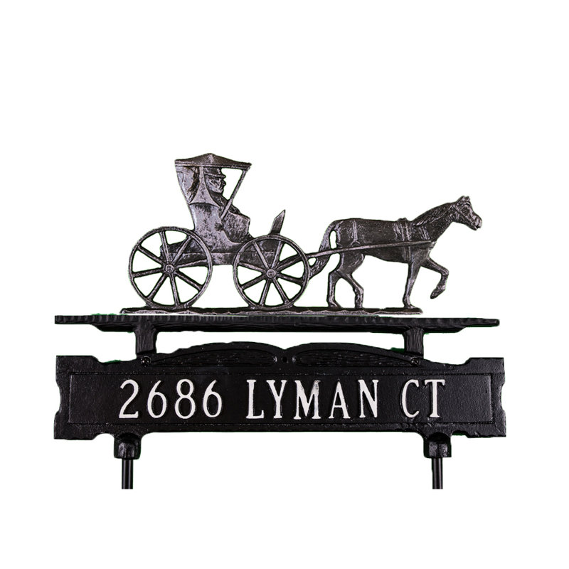 1-Line Lawn Address Sign, Yes, Swedish Iron