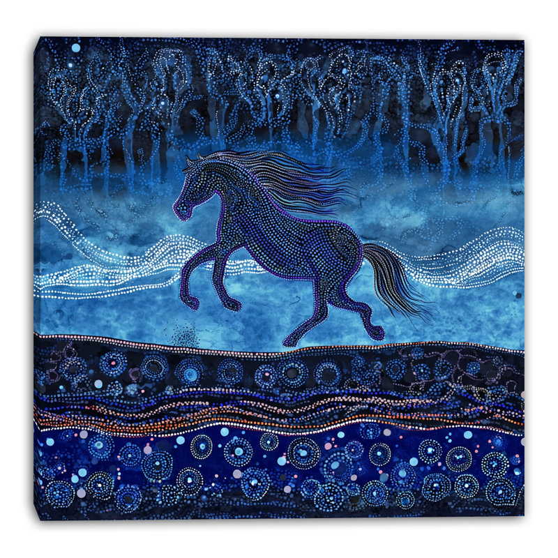 Art désertique sur toile tendue, L 40 po x H 40 po x P 1,5 po