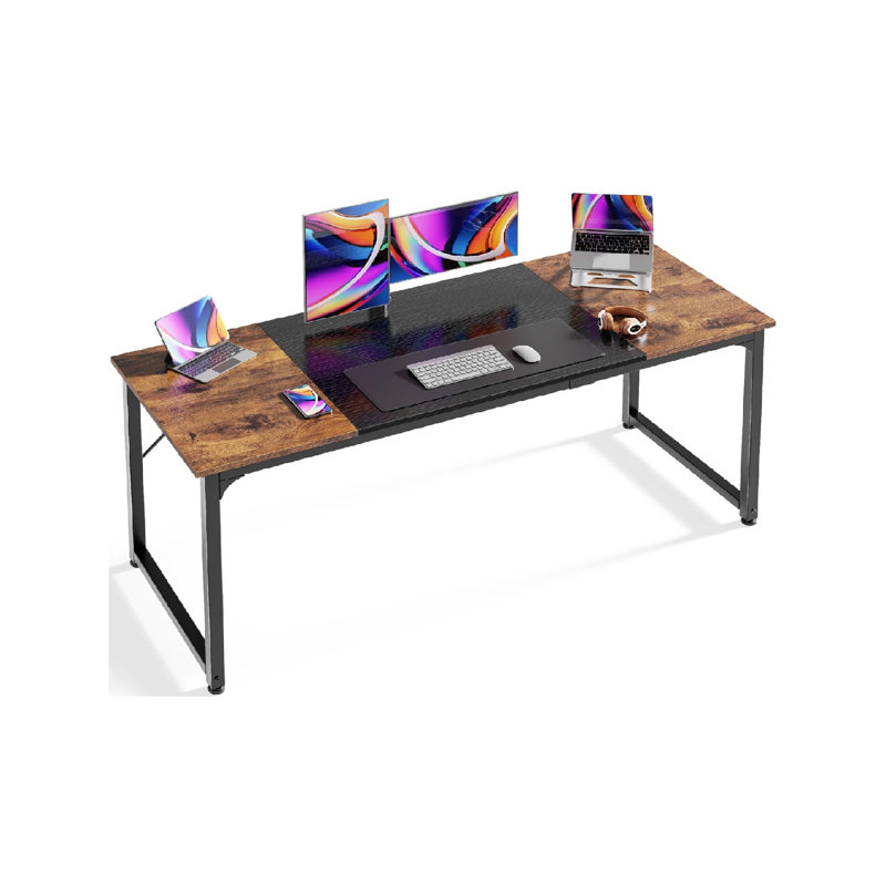 Computer Desk, 63 Inch Office Desk, Gaming Desk With Storage, Writing Desk Work Desk For Home Office, Study, Modern Simple Desk, Large Legroom, Metal Frame, Rustic Brown And Black