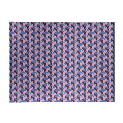 Tapis rose/bleu/noir skyscrapers dark