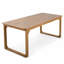 Table de salle à manger d'extérieur en bois d'acacia avec pieds élégants incurvés, grande table de terrasse de jardin, capacité de poids de 500 lb, design minimaliste moderne