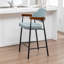 Tabouret de comptoir rembourré avec accoudoirs Devane-123161738