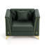 Canapé Chesterfield 1 place modulaire avec coussins capitonnés vert pour salon, appartement-132951215-132951219