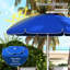 40+ parasol de plage protégé avec inclinaison et hauteur réglable, 2 porte-gobelets et crochets, auvent ventilé bleu pour la fonction de hauteur extérieure, protection, fentes ventilées