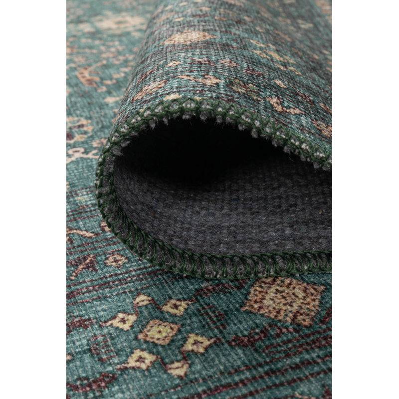 Tapis vert à motif tissé en chenille Lucien, Rectangle 7 pi 7 po x 10 pi 10 po