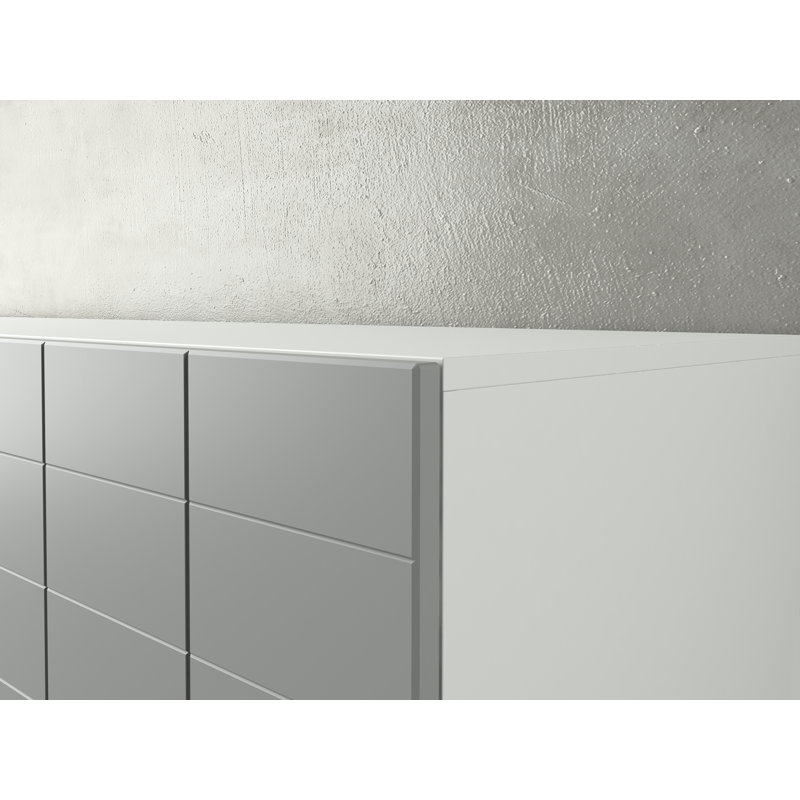Baragrey 110cm Sideboard, White/Concrete