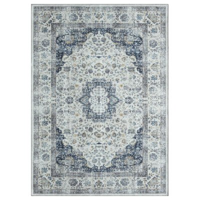 Kensington Washable Ivory Area Rug