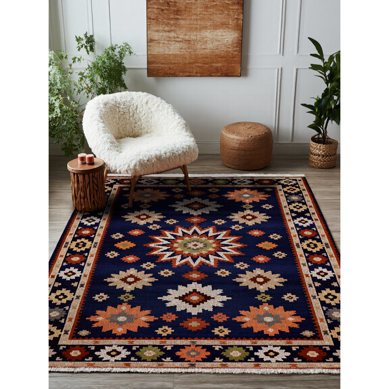 Tapis marocain coloré en coton et polyester à imprimé numérique Madeline Collection, Tapis de couloir 4 pi x 16 pi 5 po
