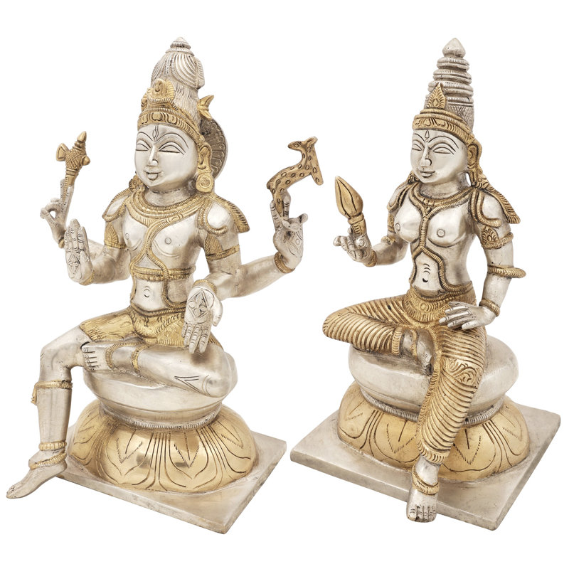 Ensemble de figurines 2 pièces Lord Shiva as Pashupatinath avec déesse Parvati