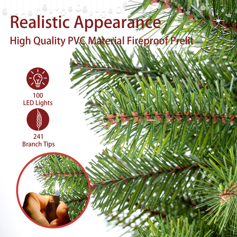 4ft Artificial Christmas Tree Prelit with Stand