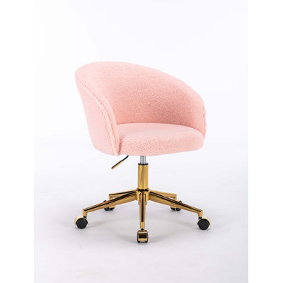 Leomie Wool Upholstered Swivel Office Chair