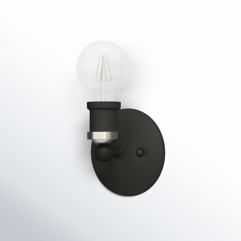 Grogan Dimmable Bath Sconce, Black/Brushed Nickel
