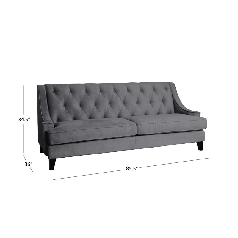 Ensemble de salon standard 3 pièces Asriel, Polyester gris