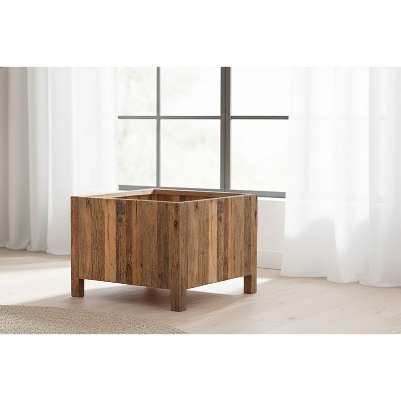 Pot à fleurs en bois, Naturel, H 29,5 po x l 24,5 po x P 24,5 po