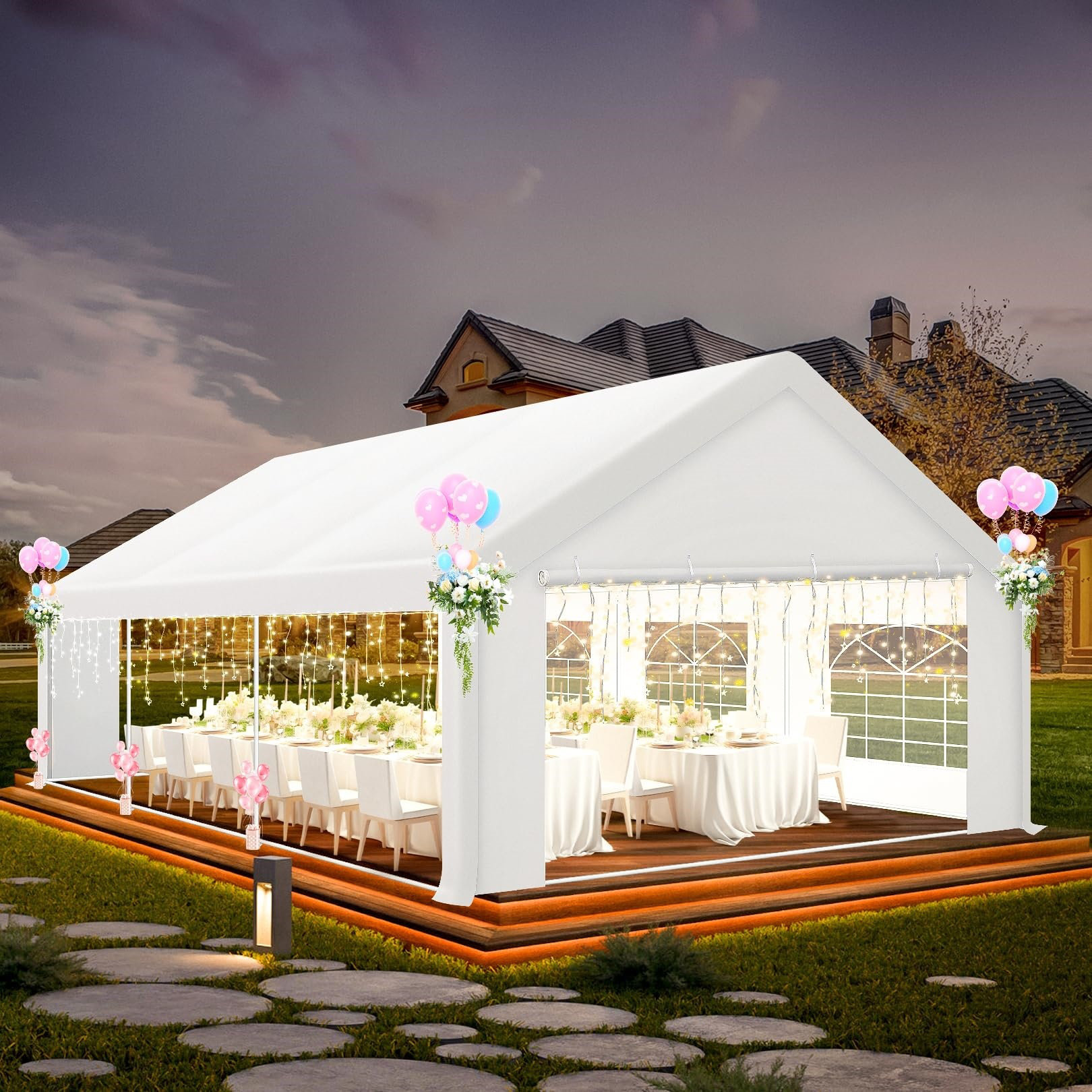 HOTEEL 20'Wx20'D Outdoor canopies, Wedding Tent,Party Tent Heavy Duty ...