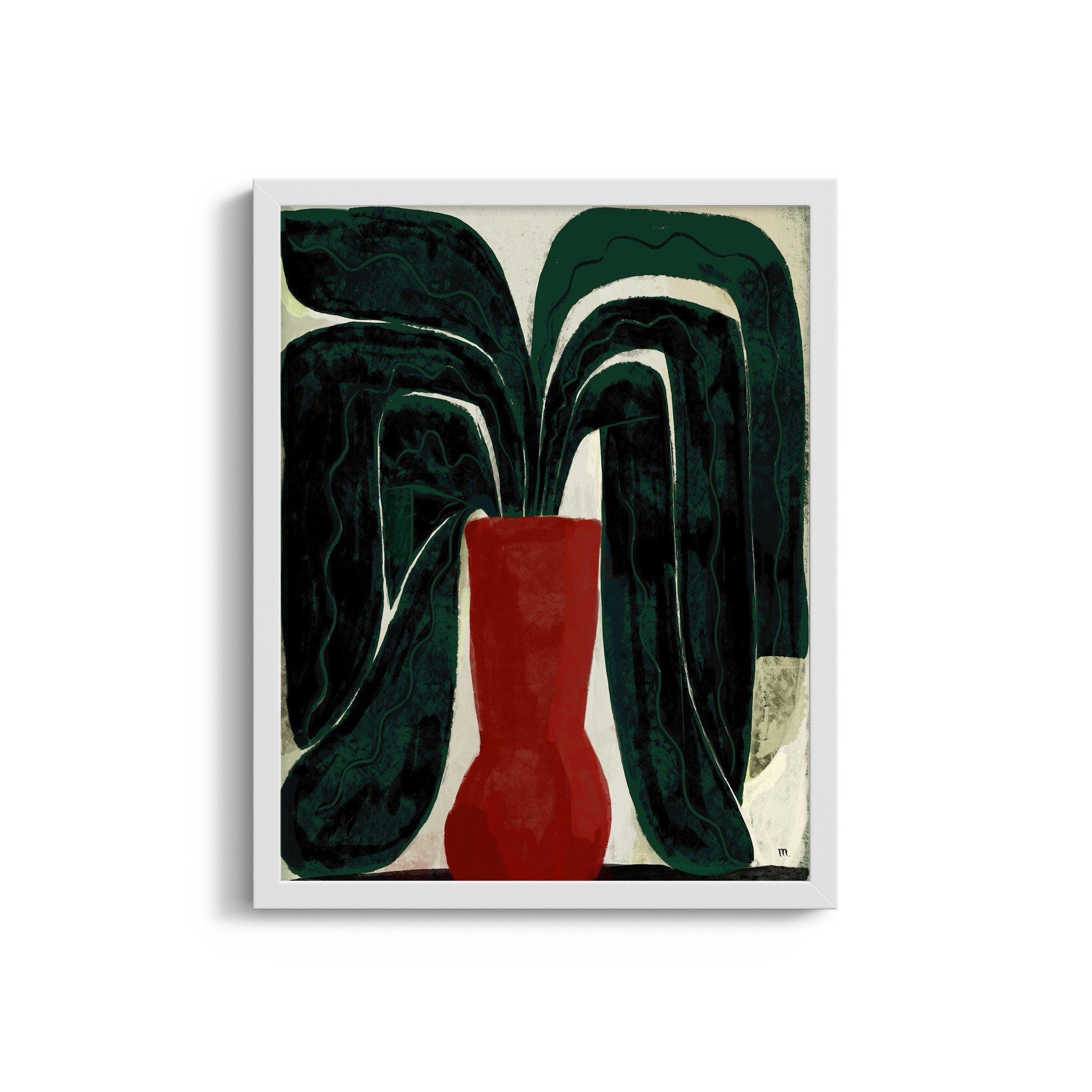 Plant #8 by StudioM, White, 20" H x 16" W x 1.25" D
