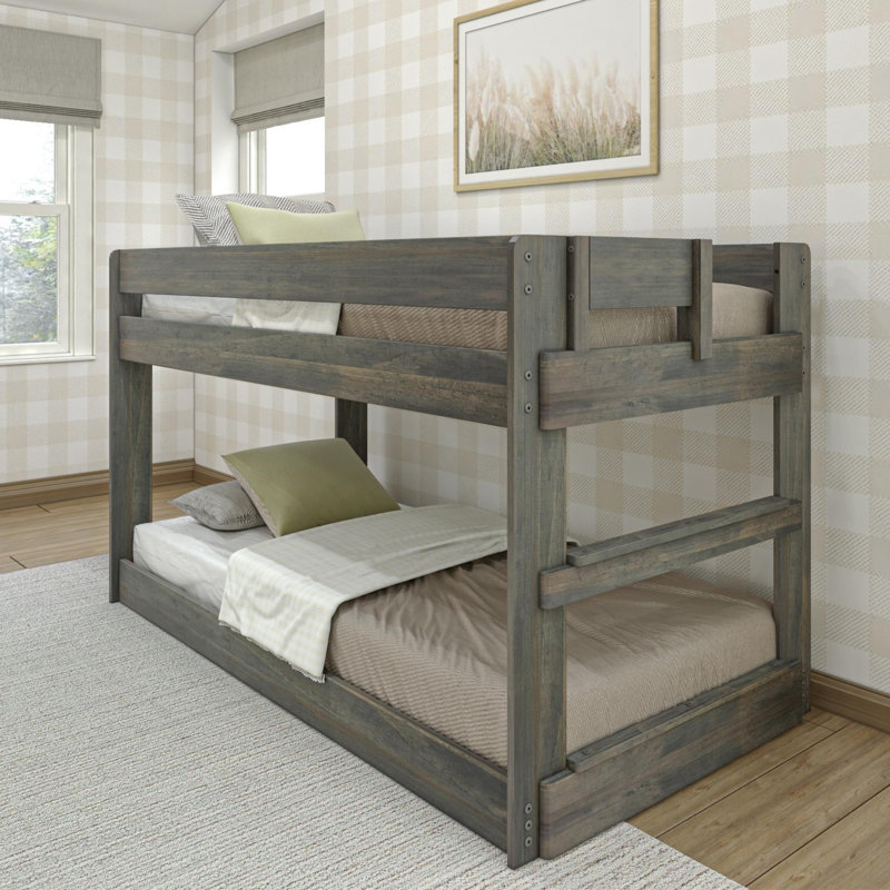 Lit superposé simple en bois massif Decimus, Driftwood