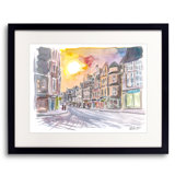 Scottish Sunset In Cockburn Street Edinburgh Print by Martina Bleichner