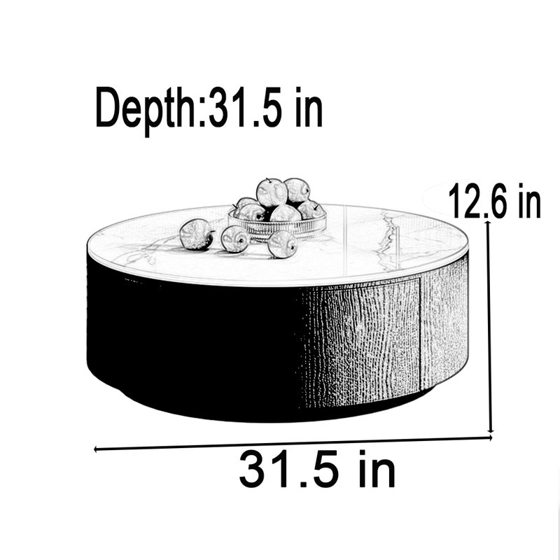Jahsun, 12.6” H x 31.5” L x 31.5” W