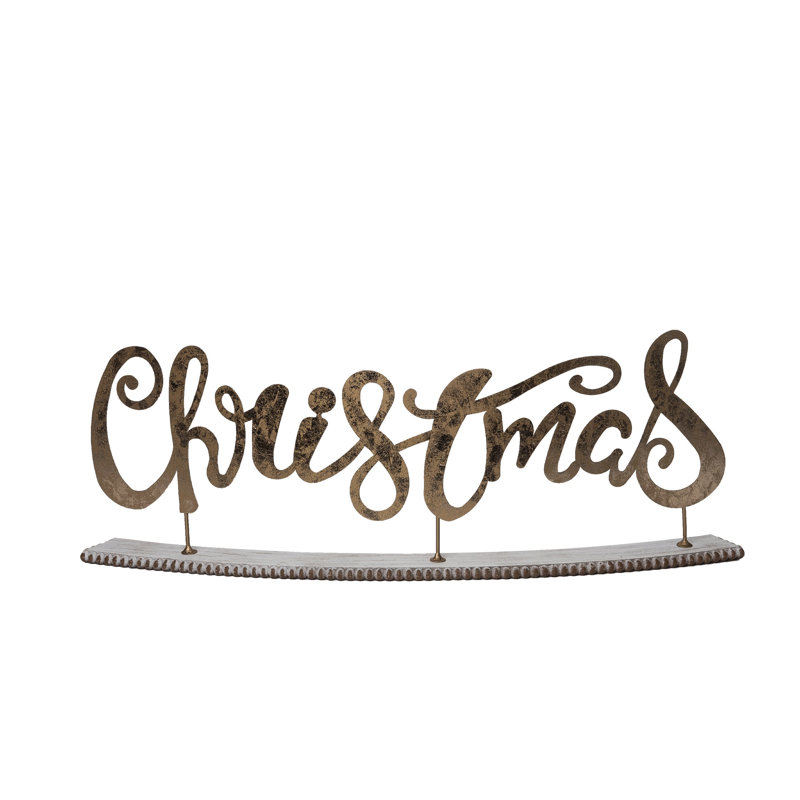 Décoration de Noël en métal doré 26,75 po 