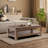 Damika Rectangular Coffee Table with 2-Tier Storage and Rustic Oak-488101273