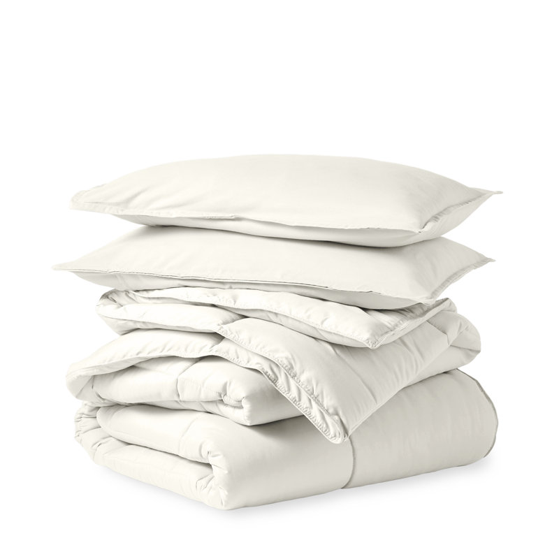 Traditional Box Stitch Comforter, Cream